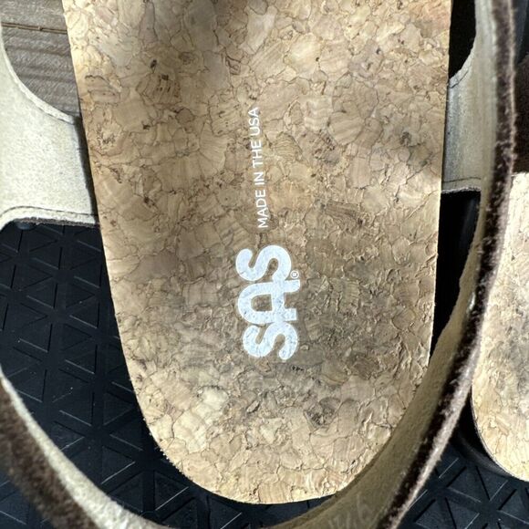 SAS Womens Size 9.5 M Marina Thong Hook & Loop Brown Casual Sandals Strappy - Picture 6 of 10